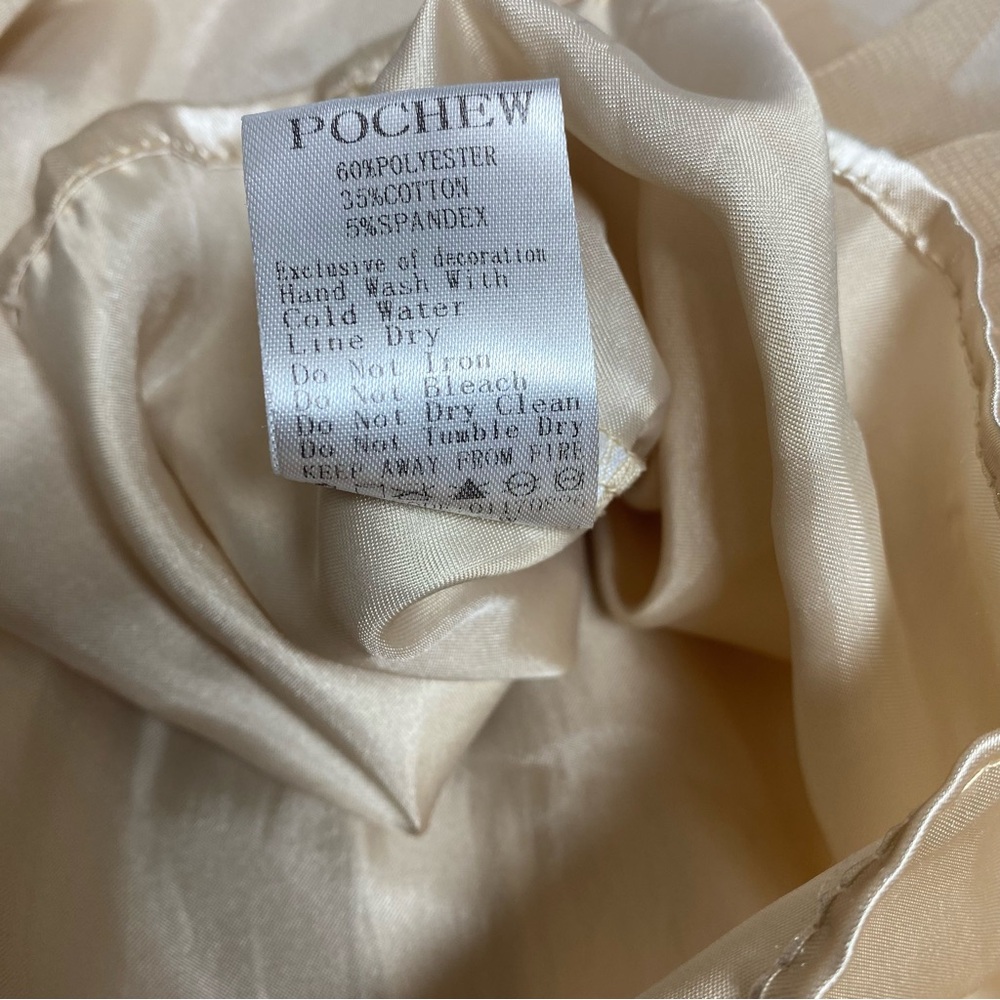 Pochew Elegant Cream Ruffled Dress Size 6/7 - Picture 6 of 12